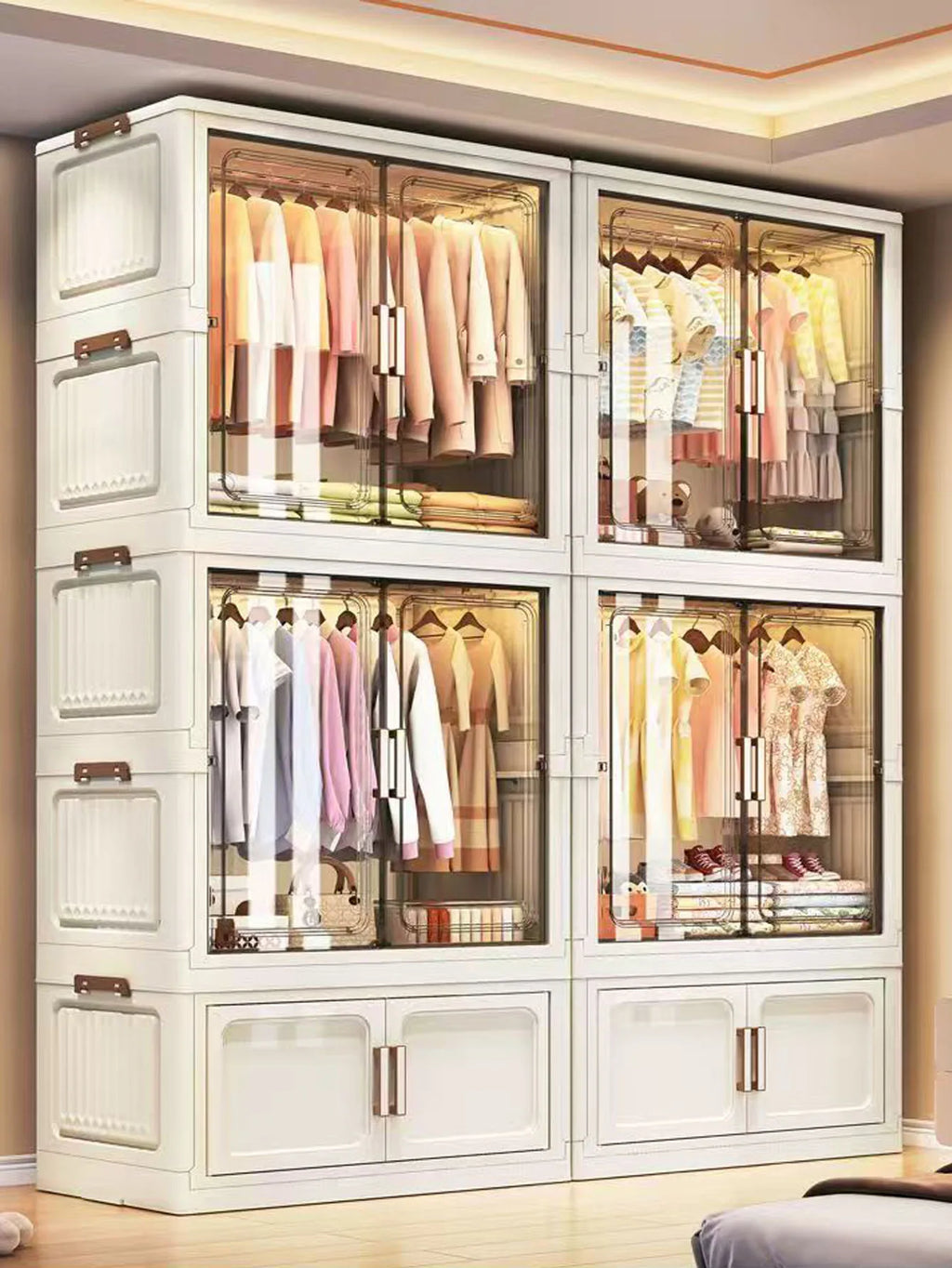 Folding Storage Cabinet Wall Mounted Foldable Locker Compact Organizer for Home Office Space Saving Design