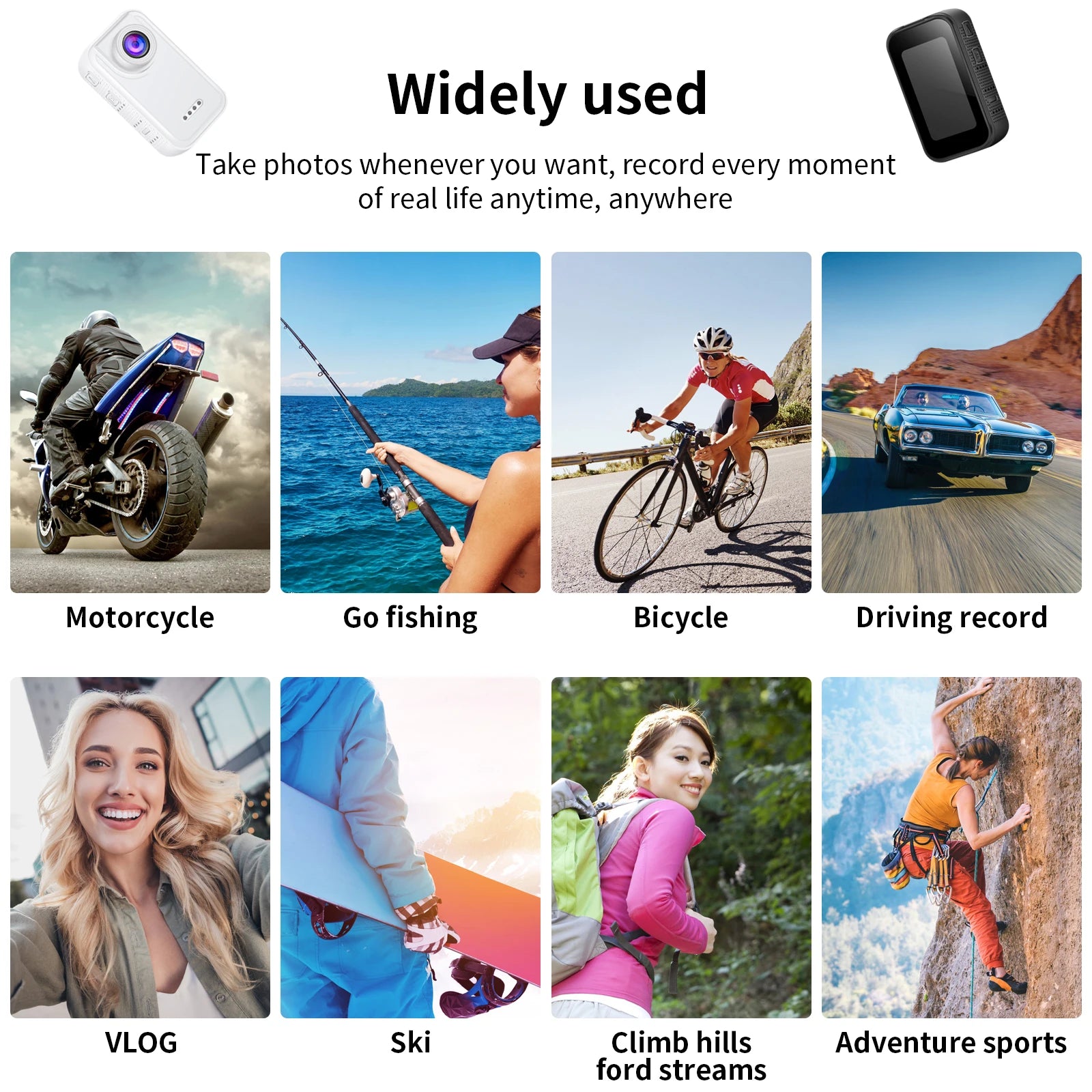 1080p HD thumb camera, one-click quick shot, portable 2K compact HD recorder, cycling, mountaineering, outdoor sports camera
