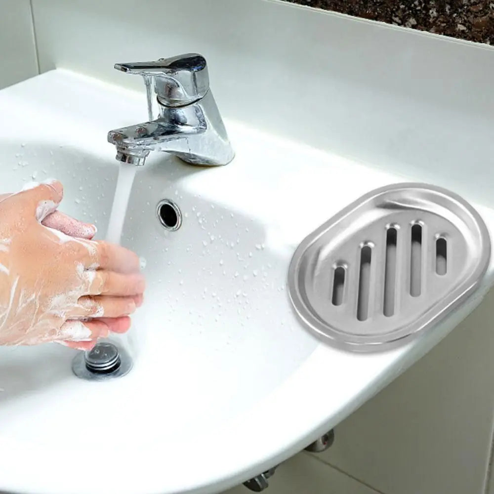 Stainless Steel Soap Dish Durable Double Layer Drainable Soap Container Tray Storage Rack Bathroom Kitchen Sink Organizer