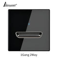 Black Tempered Glass Wall Switch Panel Led European 16a Socket Retro Toggle Light Switch Eu Uk Standard 2usb Socket 1Gang-4gang