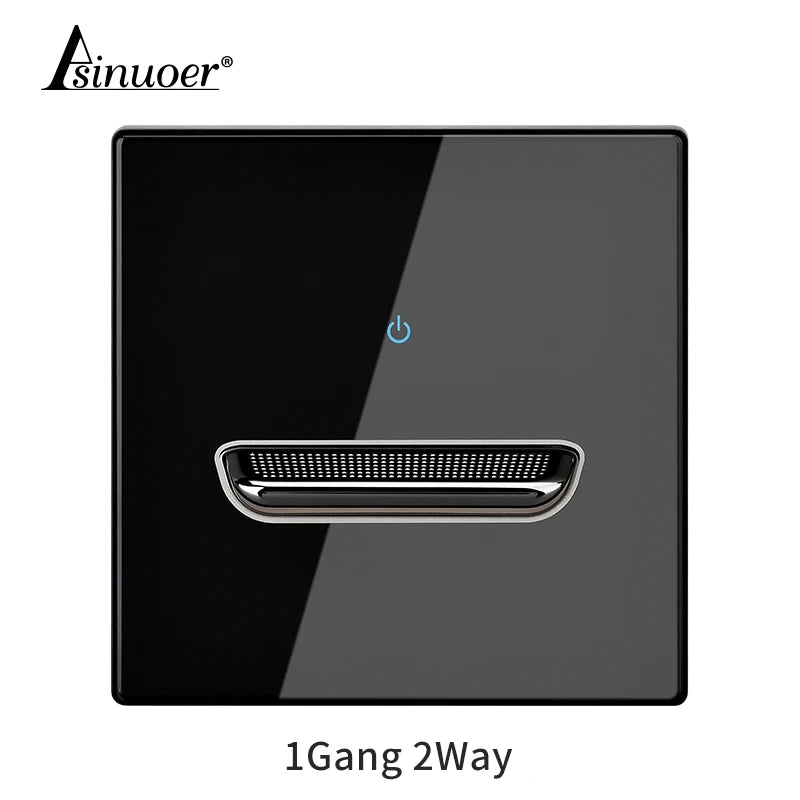 Black Tempered Glass Wall Switch Panel Led European 16a Socket Retro Toggle Light Switch Eu Uk Standard 2usb Socket 1Gang-4gang