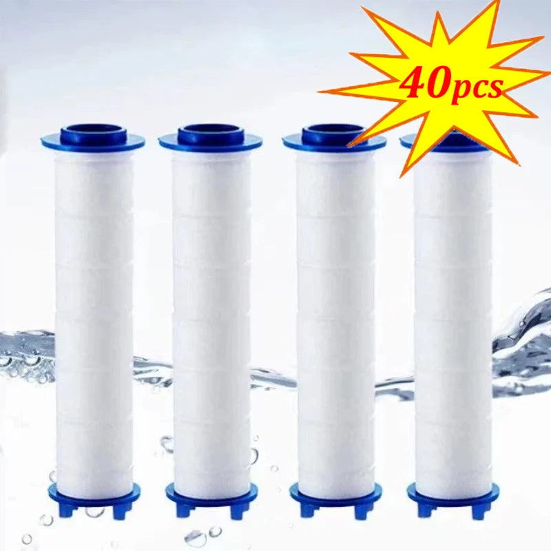 PP Cotton 10-40pcs Shower Head Replacement Filter Water Purification Bathroom Accessories for Universal Shower Water Cleaning