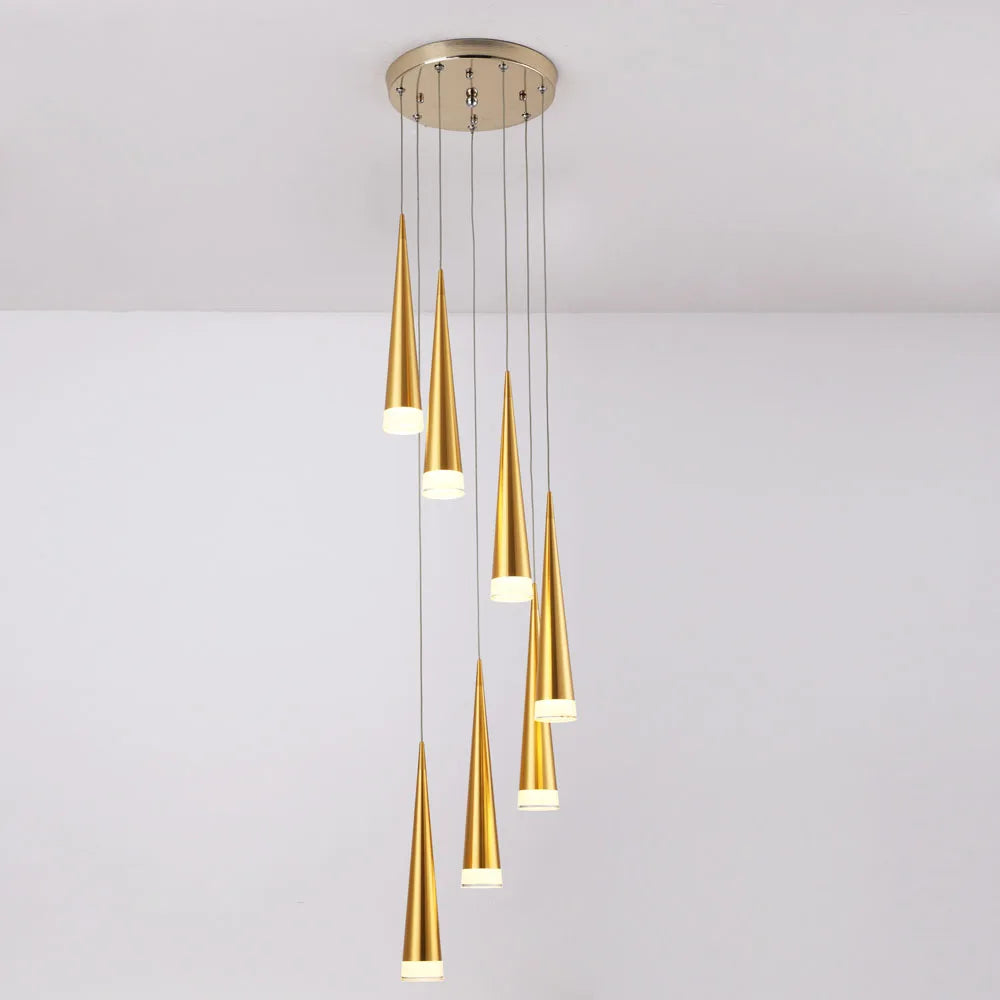 LED Stair Pendant Lights Modren Villa Indoor Lighting Hanglamp Shop Window Pendant Lamps 3/5/7/10/12/15 Heads Lamparas Luminaria