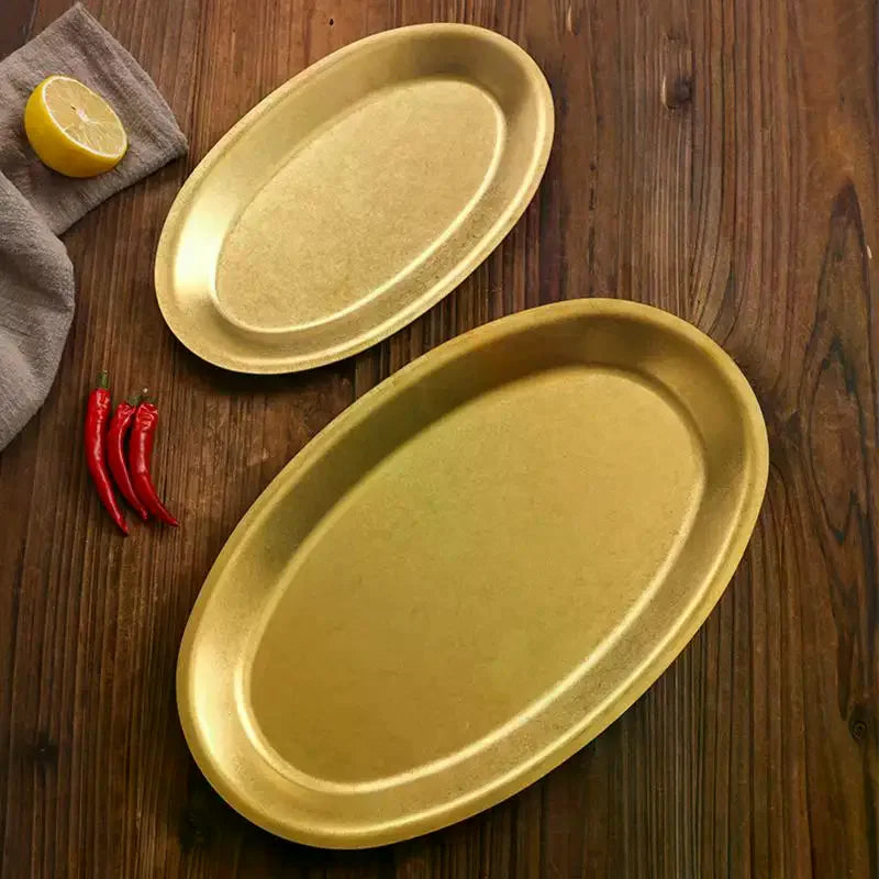 Kitchen small tools, multi size stainless steel plates, lunch containers, snack plates, dumpling plates, platters