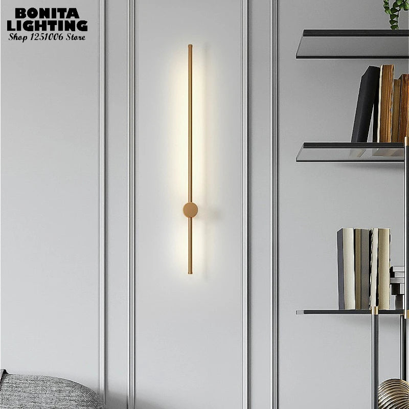 Remote Control Dimmable Wall Light, Plug-in Rotating LED Bar Lamp for Home Office Restaurant, Black/Gold/White, 60/80/100cm