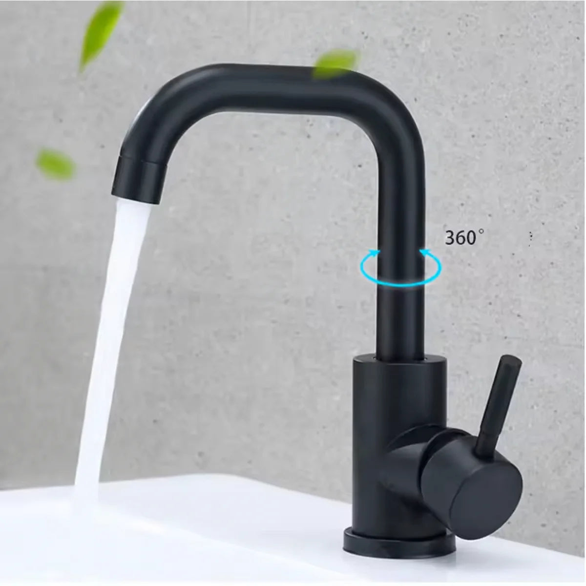 Bathroom Basin Faucet 304 Stainless Steel Hot Cold Wash Mixer Crane Tap 360 Rotation Sink Faucets Single Lever Tap For Bathroom