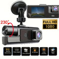 HD 1080P Car DVR Dash Cam with 3 Lens Wide Angle Night Vision G-Sensor Loop Recording for Front Inside and Rear Vehicle Camera