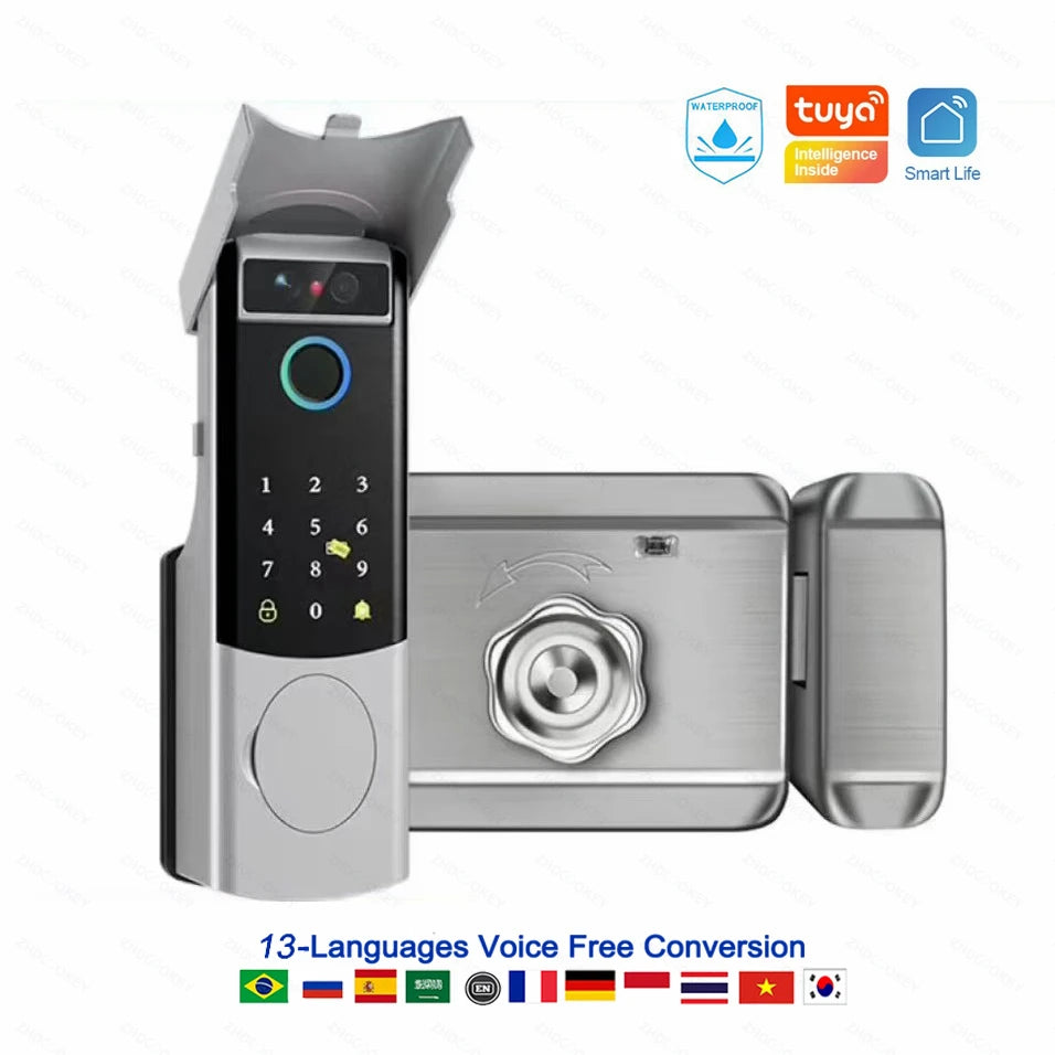 Waterproof Smart Lock Remote APP Video Intercom 3D Face Recognition Tuya Smart Home Fingerprint Password IC Card Doorbell Keypad