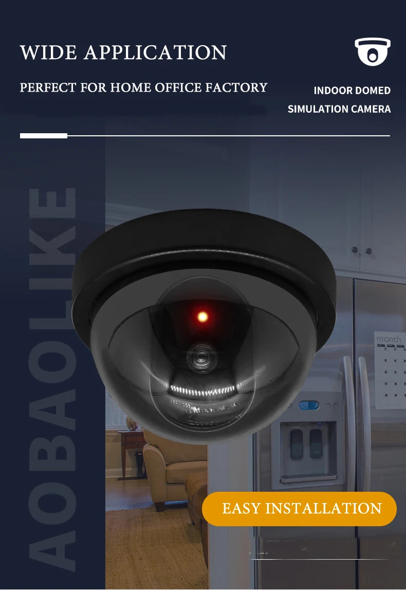 New Red Flashing LED Light Black/White Dummy Conch Camera Home Office Surveillance Security System Fake CCTV Security Camera