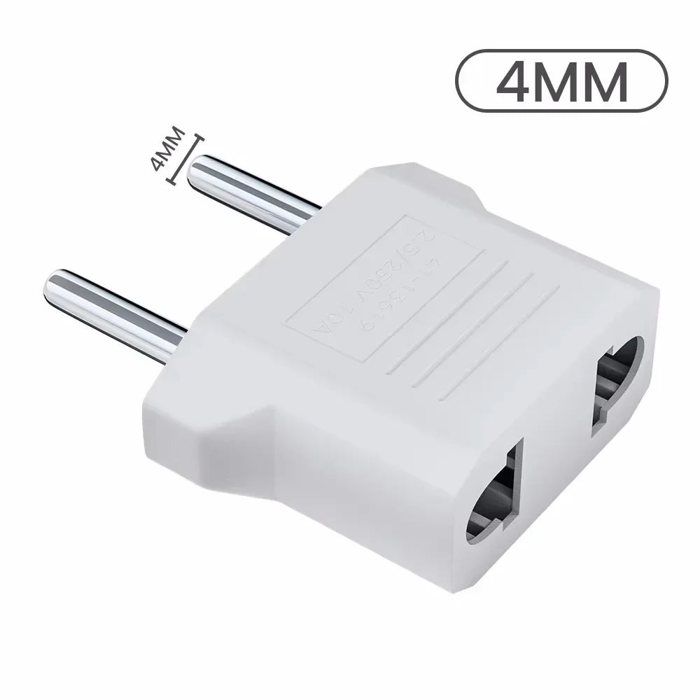 Elough 1-10PCS US to EU Plug Adapter 4.0/4.8mm Electrical Socket Plugs Adapters EU Euro KR Power Plug Converter EU Power Socket
