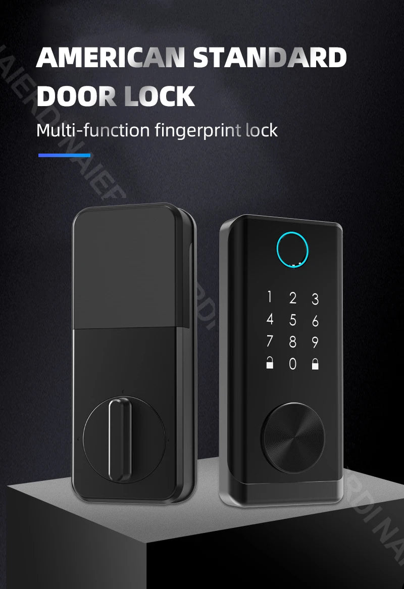 NAIERDI Smart Door Lock Tuya Fingerprint Keyless Entry Door Lock Anti-theft Security Digital Electronic Locks Door Hardware