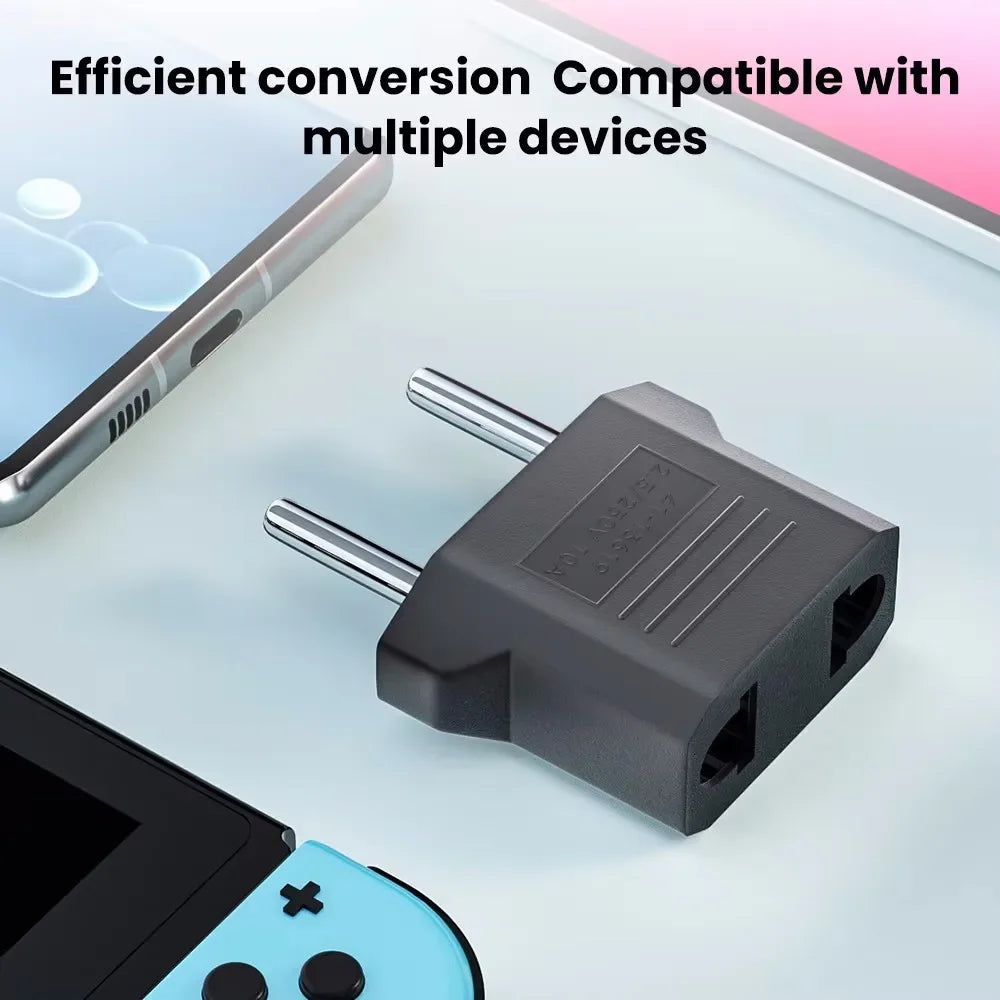 Elough 1-10PCS US to EU Plug Adapter 4.0/4.8mm Electrical Socket Plugs Adapters EU Euro KR Power Plug Converter EU Power Socket