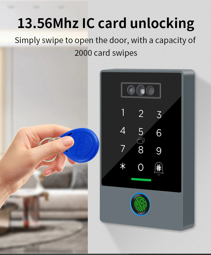 TTLOCK Smart Visual Intercom IP68 Waterproof IC Card Fingerprint WiFi Face Recognition Access Control Machine Home Security