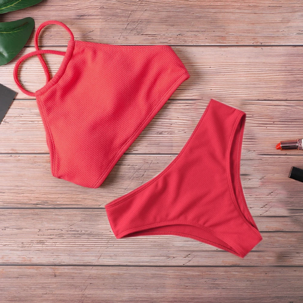 Bikini 2023 Sexy Women's Swimsuit Women's Ribbed Bikini Set Push Up Women's Swimsuit Brazil Swimsuit Beach Suit