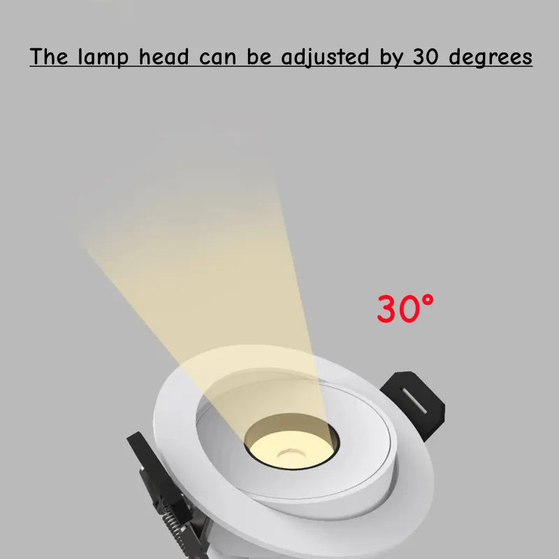 Embedded LED ultra-small spotlight, living room, corridor, wine cabinet, ambient lighting, 3°, 5°, 8°, 10°, 15° museum lighting