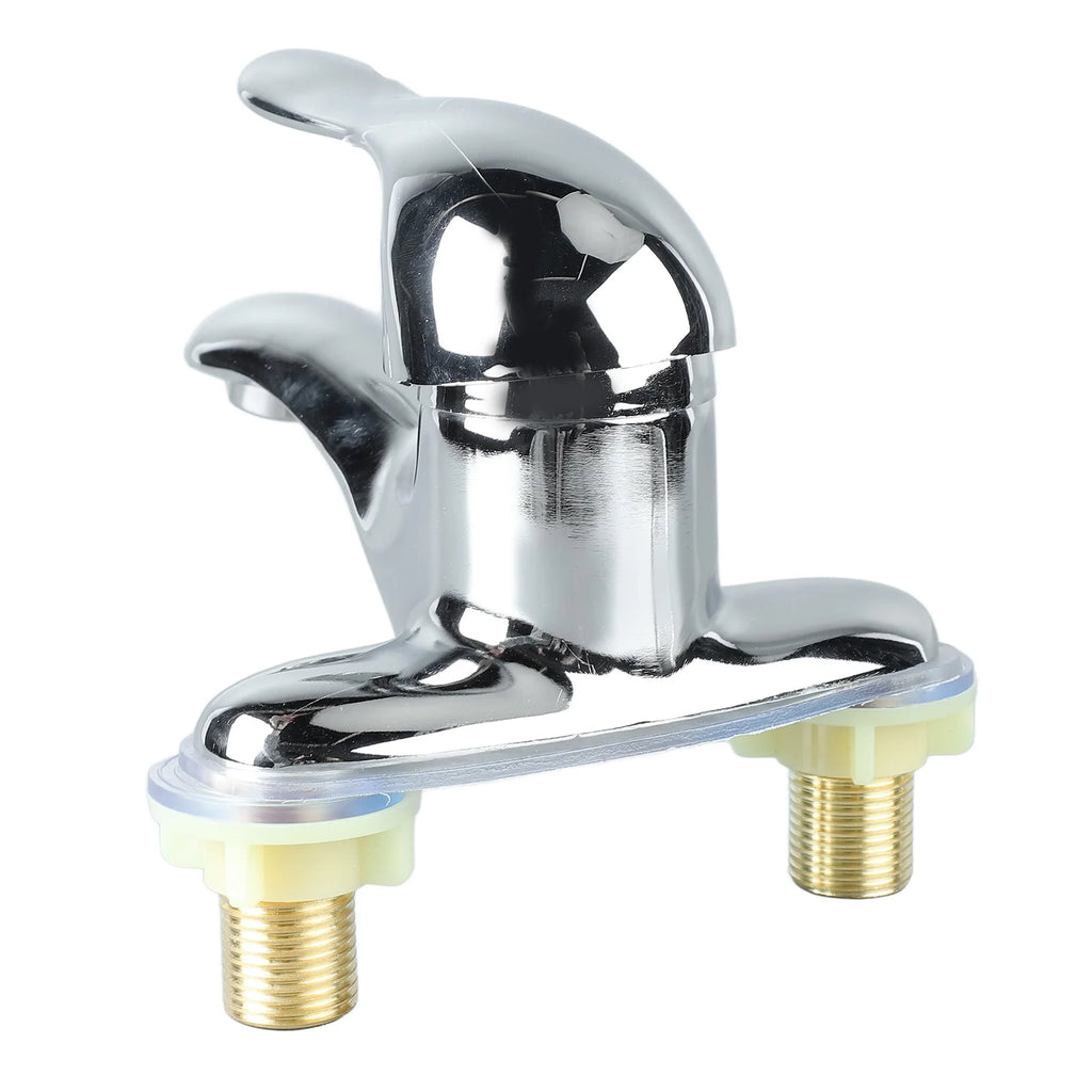 2 Hole Bathroom Sink Faucet Bathroom Sink Faucet Zinc Alloy 2 Hole Single Handle Hot and Cold Water Mixer Tap for Home Hotel