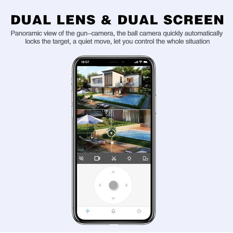 4MP UHD Carecam APP Dual Lens Wireless PTZ IP Dome Camera Full Color AI Humanoid Detection Home Security CCTV Baby Monitor