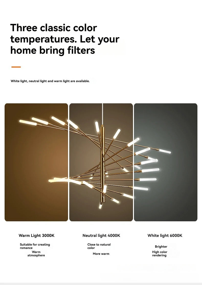Modern LED Ceiling Pendant Light-modern Dimmable Lighting for Living Room, Kitchen, and Luxury Room Decoration