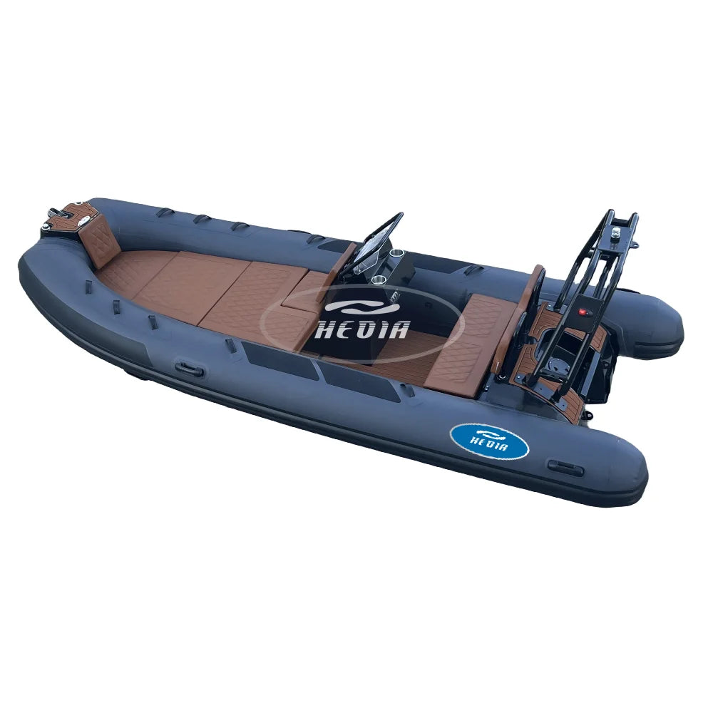 High-end 480 Aluminium Rib Inflatable Rigid Boat with Outboard Engine 1.2mm 8-Person for Fishing Lake Sports and Rowing