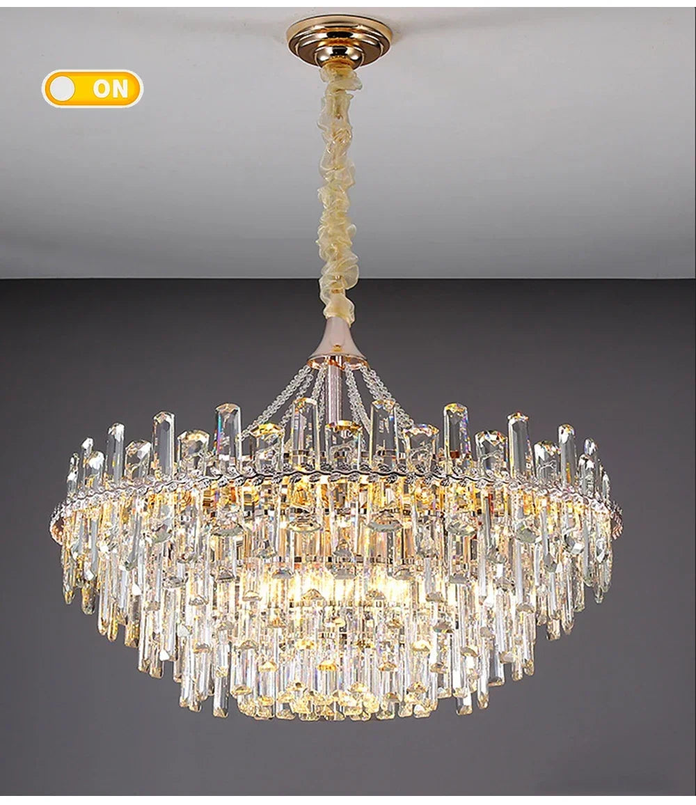 Modern Luxury Led Lights Clear Crystal Chandeliers for Living Room Villa Bedroom Dining Room Art Home Decoration Pendant Lamps