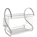 Kitchen Cutlery Organizer 2 Tier S-Shaped Dish Drainer Space-saving Metal Dish Drying Rack Stable Cup Drainer Chopsticks