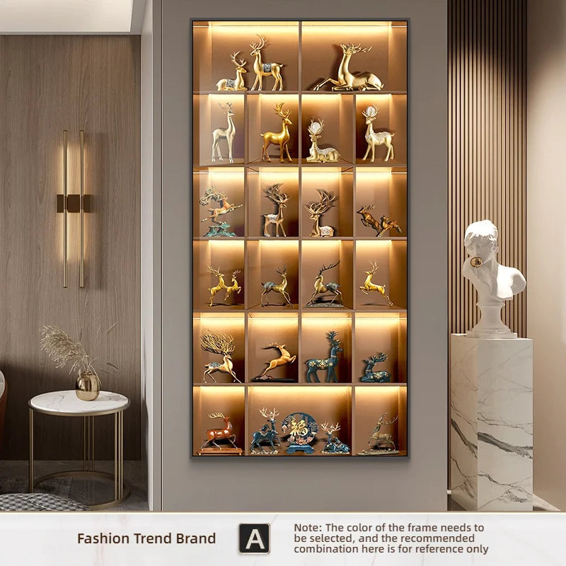 Modern Light Luxury Entrance LED Decorative Painting Home Decoration Living Room Bedroom Sofa Background Corridor Mural Light