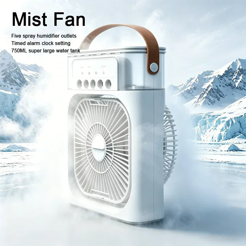 3 in 1 Fan Air Conditioner Household Mini Air Cooler LED Night Light Portable Humidifier Air Adjustment Fan Office Home Fan