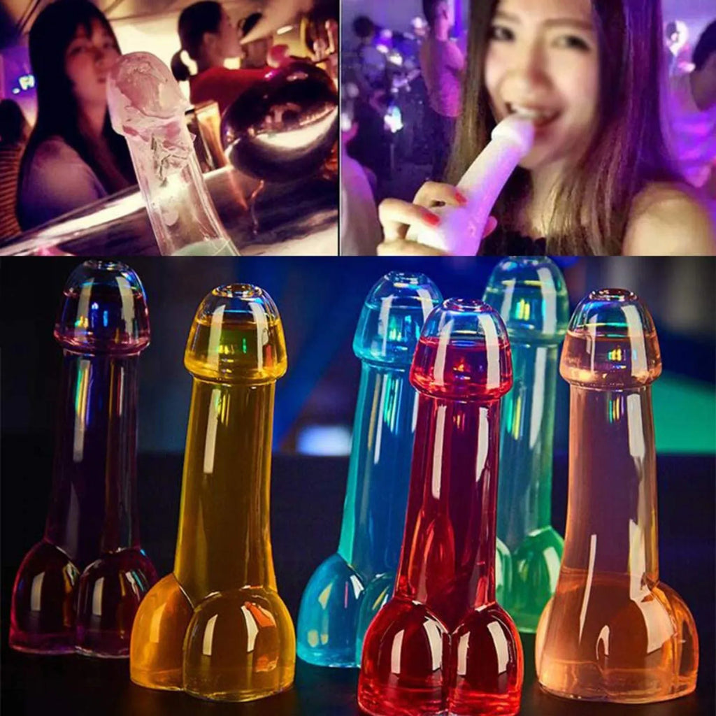 Clear Small Glass Bottle Cocktail Glasses for Club Party Night Bar KTV Show No Sprinkle Novelty Drinking Glasses