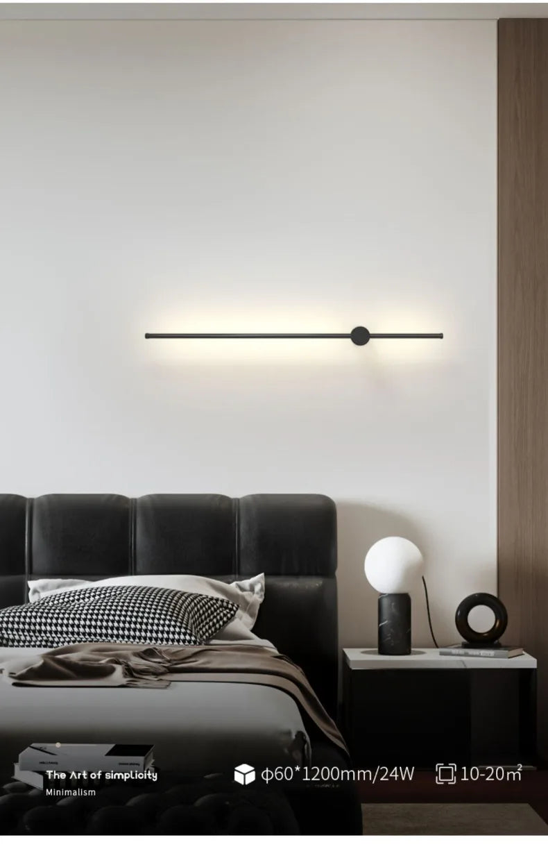 Remote Control Dimmable Wall Light, Plug-in Rotating LED Bar Lamp for Home Office Restaurant, Black/Gold/White, 60/80/100cm