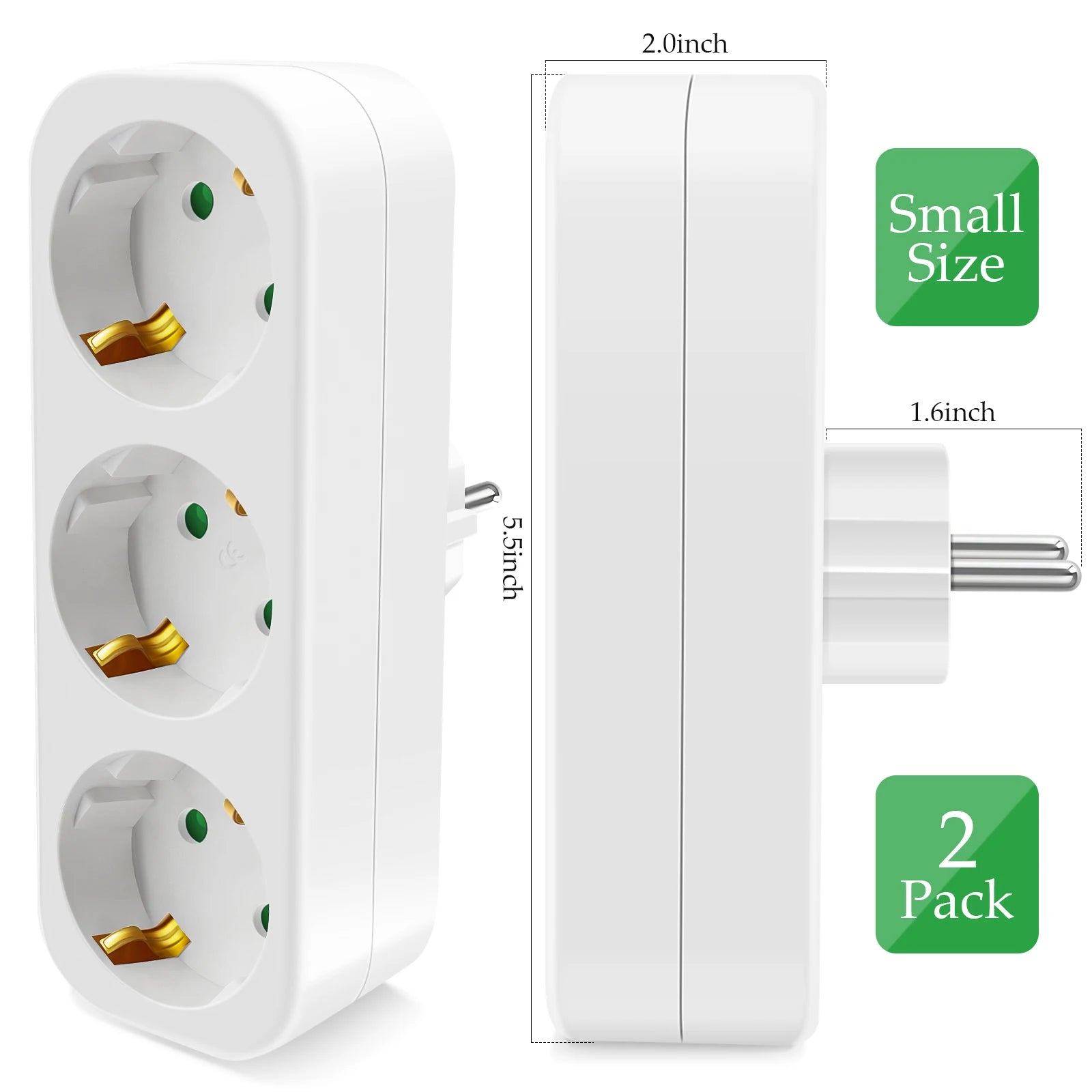 EU Electrical Socket 3 Outlets European Standard Adapter Expansion Power Socket 2Pin Plug Extension AC Converter Adaptor Home