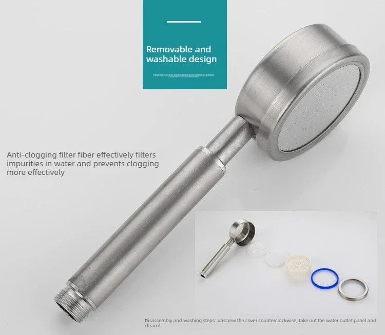 304 Stainless Steel Surface Shower Set Hot and Cold Switch Brushed Water Mixing Valve Faucet