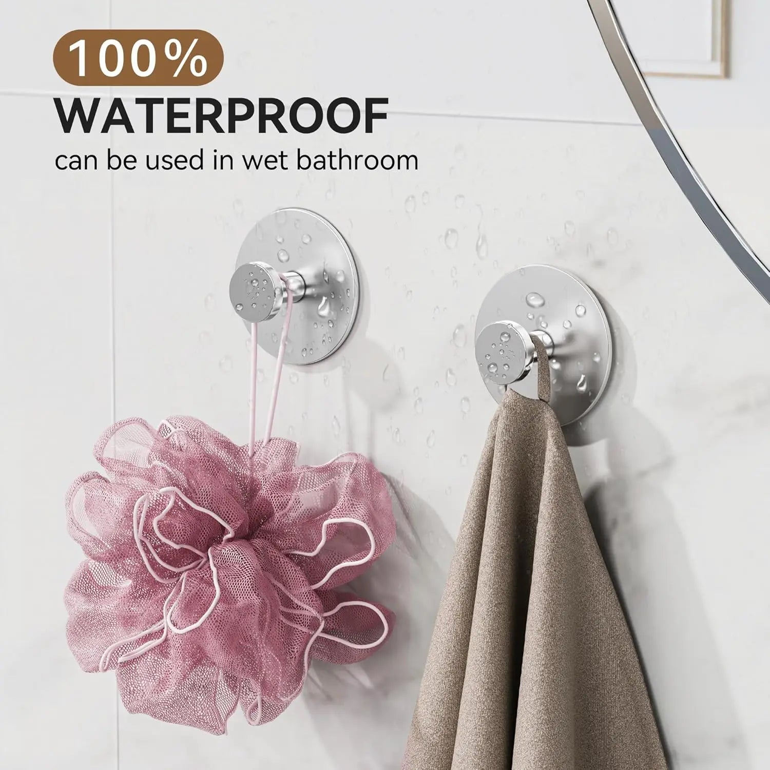 Towel Hooks Extra Sticky Stainless Wall Coat Racks Rustproof Hook Holder Wall Mount Punch-free Hanger for Kitchen Bathroom Home