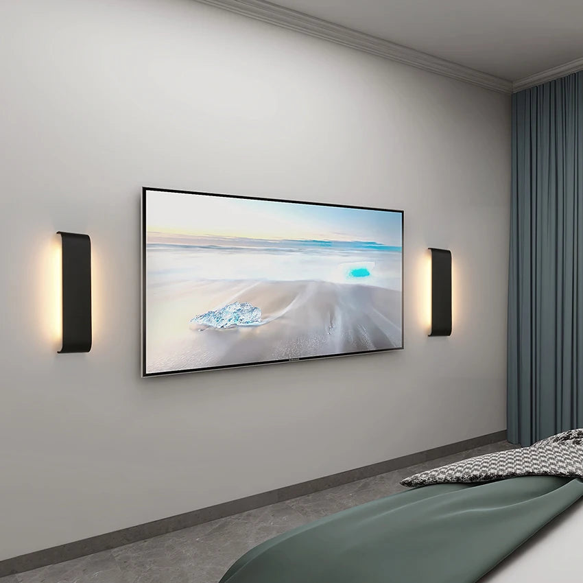 12W LED Wall Lamp Staircase Light Mirror Light Rectangle Bedroom Bedside Wall Light Indoor Sconce Fixture Living Room Decoration