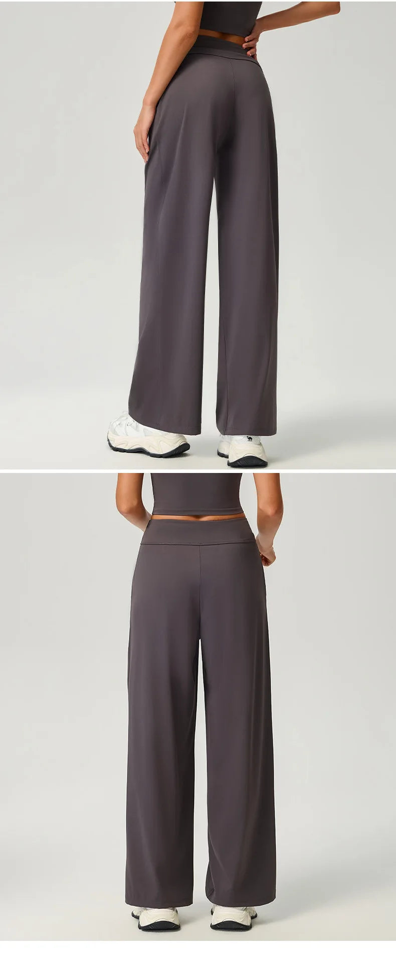 High Waist Yoga Pants Straight Leg Bottoms Women Gym Leggings Naked Feel Pilates Running Fitness Workout Sports Trousers