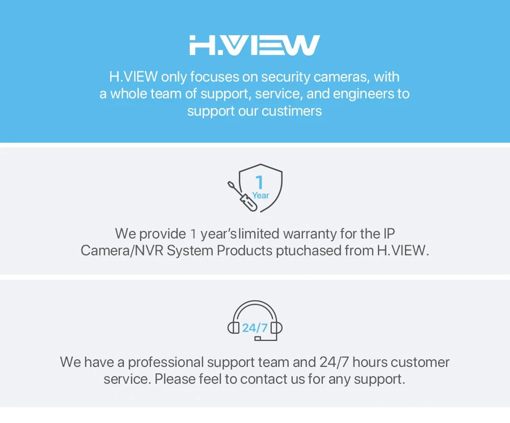 H.View Cctv Security Poe Ip Camera Ptz  5Mp 8mp 4K Dome Outdoor Audio Video Surveillance For Nvr System  Xmeye