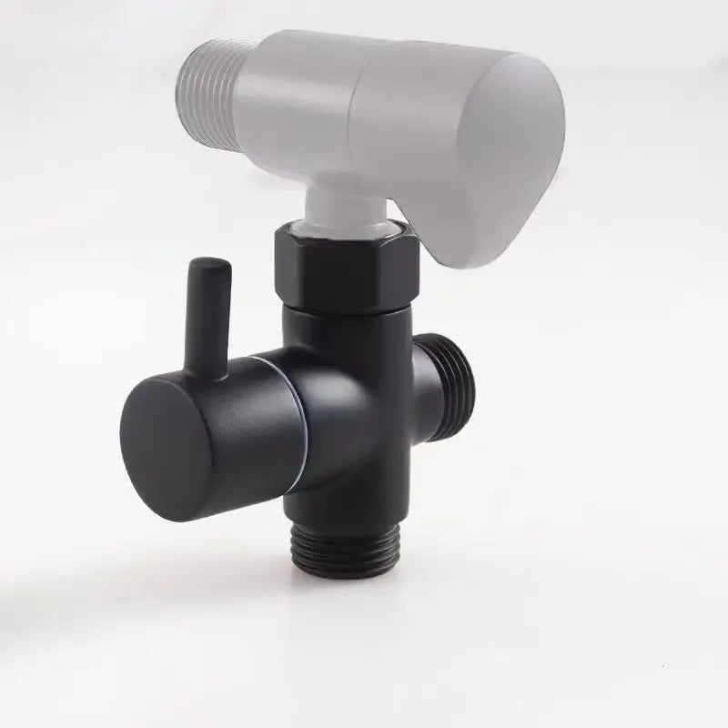 G1/2 Black Water Divider One-in-two-out Three-Way Shower Faucet Valve Adapter Hot Cold Water Switch