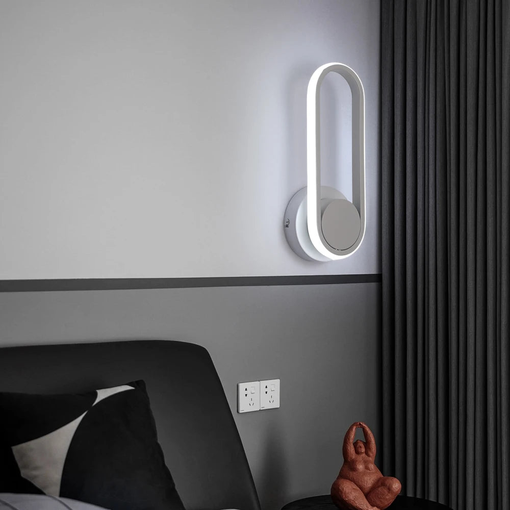 Modern Wall Light White Led Wall Lamp Rotational Sconce Fixture Nordic Bedroom Luster Loby Aisle Living Room Decor Minimalist