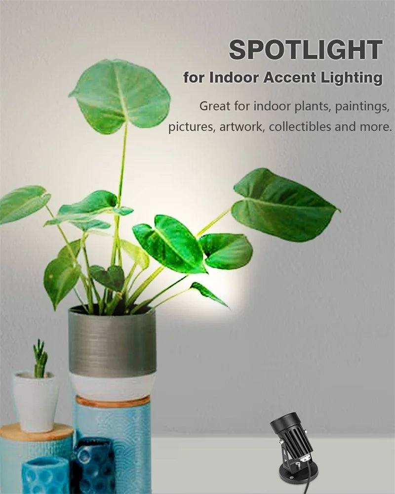 LED Spot Light Indoor Accent Lighting Dimmable LED Uplight Spotlight Lamp for Potted Plant Home & Living Room 5W Decorative Lamp