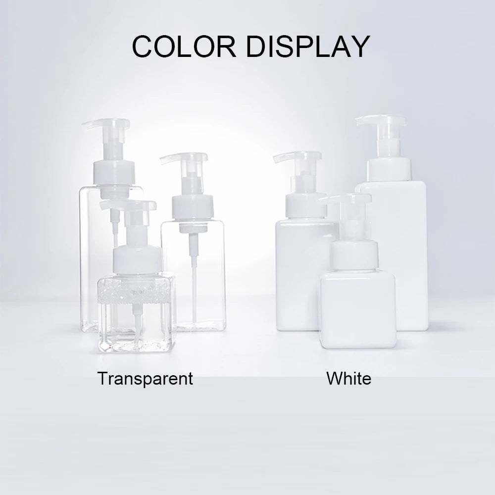 250/450/650ml Soap Dispenser Clear Plastic Foaming Bottle Liquid Pump Container for Hand Sanitizer Shower Gel Shampoo Supplies