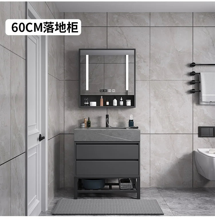 Washbasin Floor Bathroom Cabinets Vintage Drawer Light Toilet Bathroom Cabinets Intelligence Partition Mobiletto Bagno Furniture