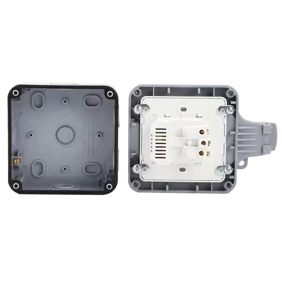 Double EU Socket Power Supply Switch Socket 16A Outdoor Wall Power Socket With USB Charging for Home& Garden IP66 Weatherproof