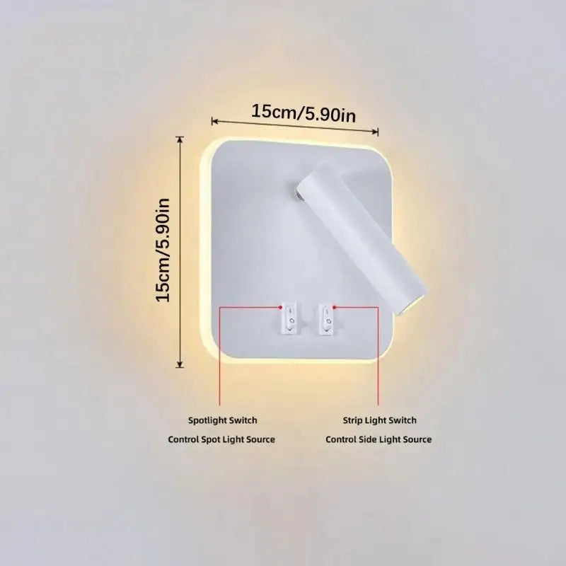 Modern Wall Lamp with Adjustable Light Mode and USB Port Bedroom Wall Lights for Home Decorating and Night Reading M4YD