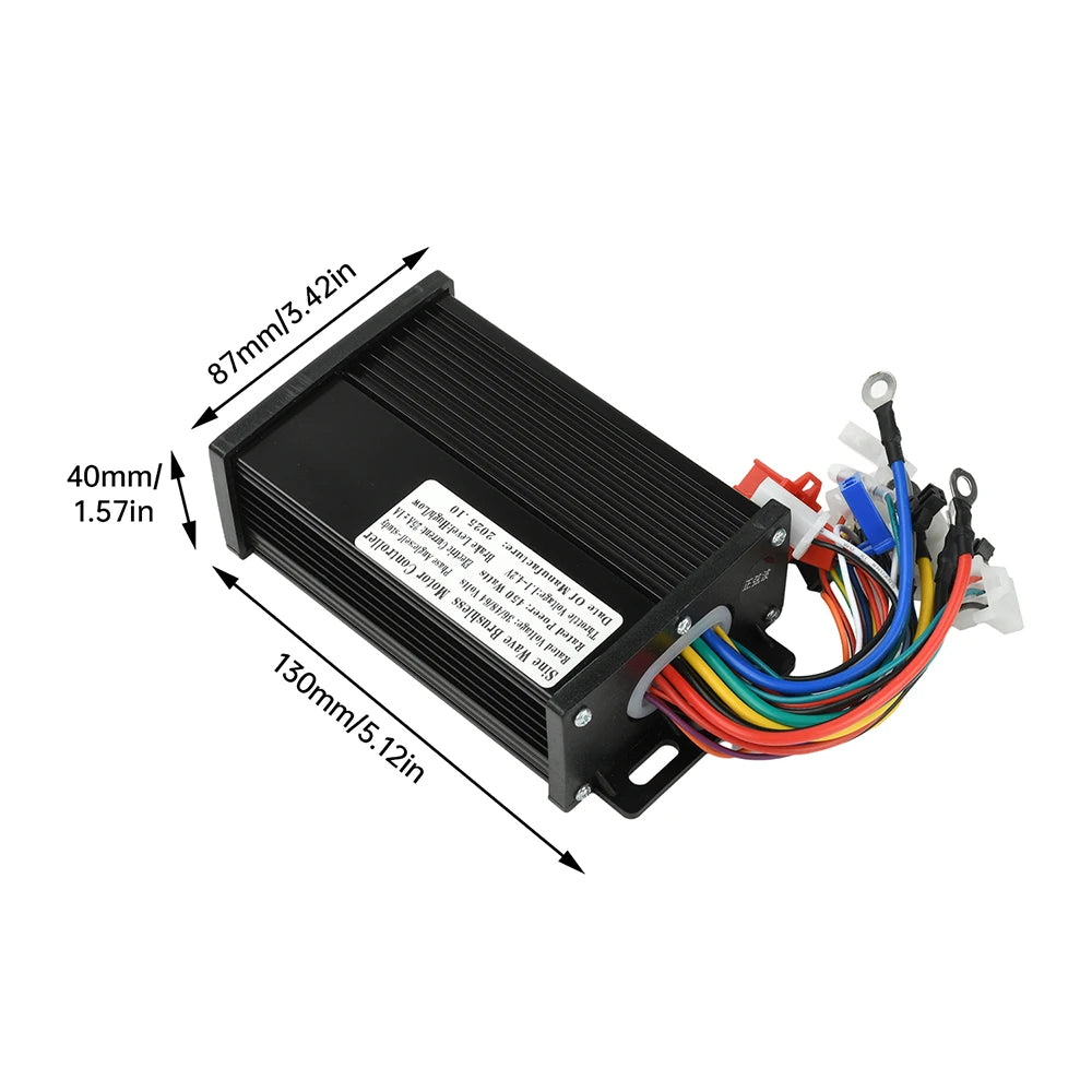 36V 48V 64V 450W 22-25A Electric Scooter E-Bike Sine Wave Brushless Motor Controller Triple-Mode Silent HY3208 MOS Transistor