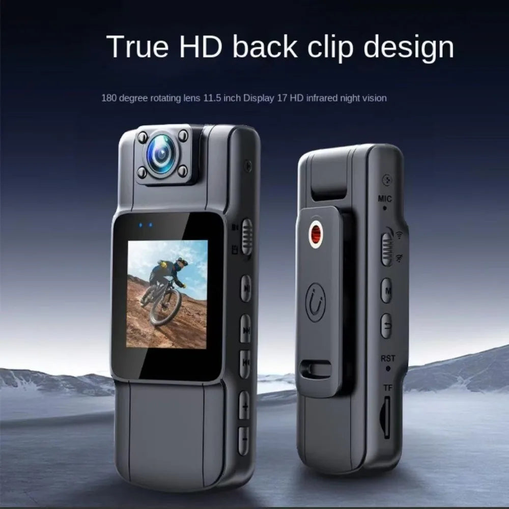 HD 4K Body Camera Mini Body Cam Audio and Video Recording 128GB Wearble Portable Camera Work Guard Travel Vlog