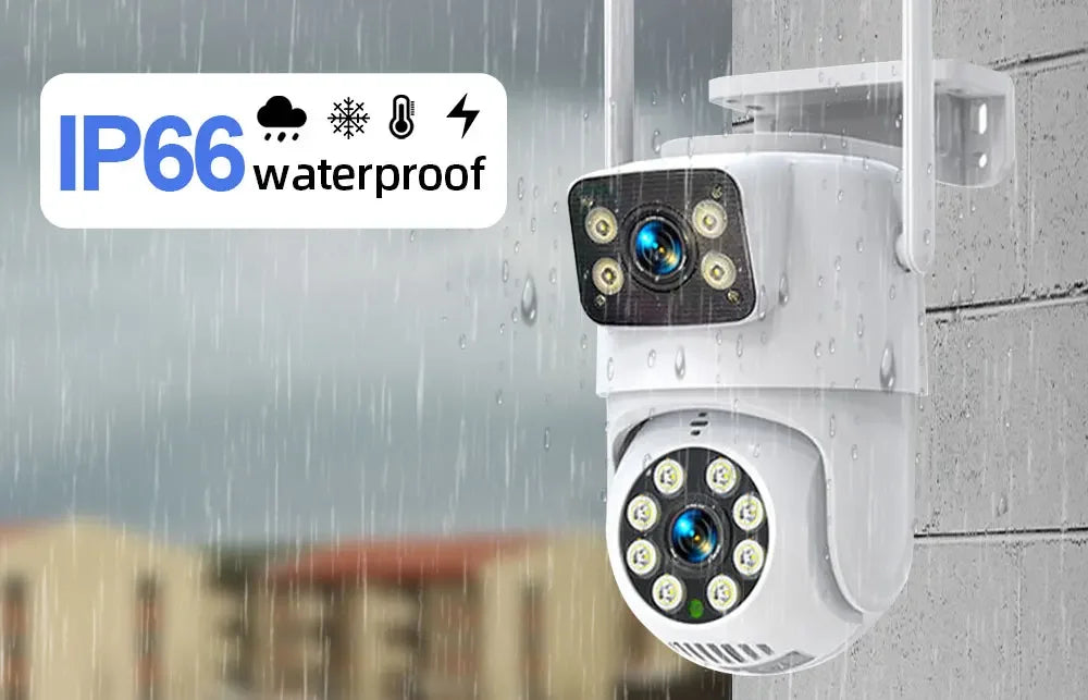 ANSVICAM Tuya Outdoor Wireless Security IP Camera 4K 8MP HD Dual Lens Wifi PTZ Camera Auto Tracking Street Surveillance Camera