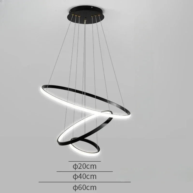 Modern Led Lights Dining Room Decor Chandeliers Simple Ring Living Bedroom Lights Home Indoor Lighting Decorative Pendant Lamps