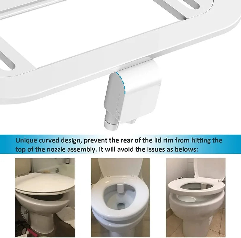 New Ultra-thin Bidet Attachment Fresh Water Sprayer Dual Nozzles Adjustable Water Pressure Self Cleaning Non Electric Bidet