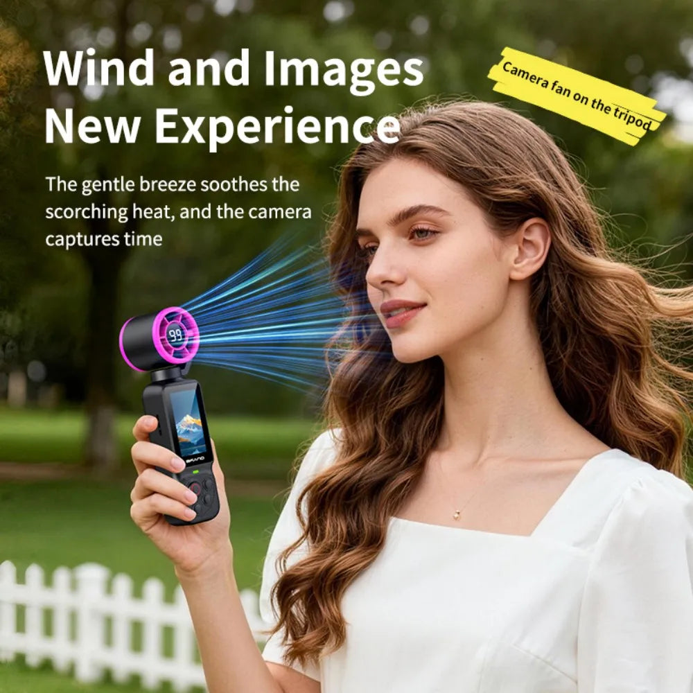 HD 2 in 1 Action Camera with 5 Speed High Speed Cooling Fan Video Recorder For Vlog YouTube Outdoor Shooting Handheld Action Cam