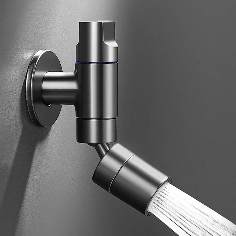 In-wall Single Cold Water Faucet G1/2 Stainless Steel Bathroom Cleaning Room Basin Faucet Two Water Outlet Modes