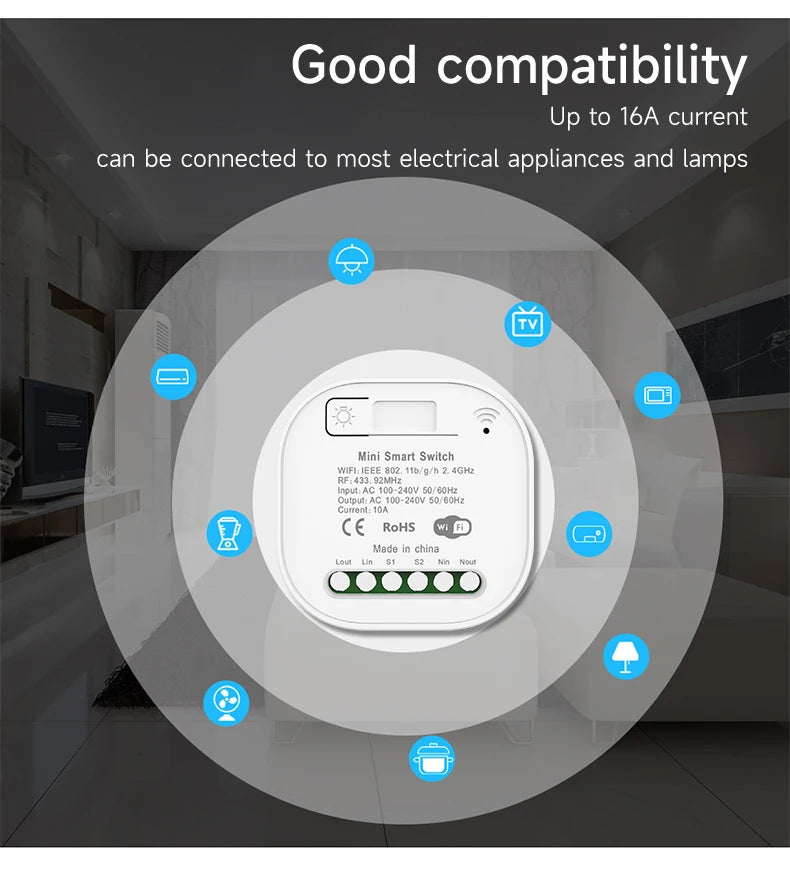 Smart Wifi Wireless Switch RF433 Self-Powered Push Button Wall Panels Remote Controller Light Switch Waterproof Wall Switches